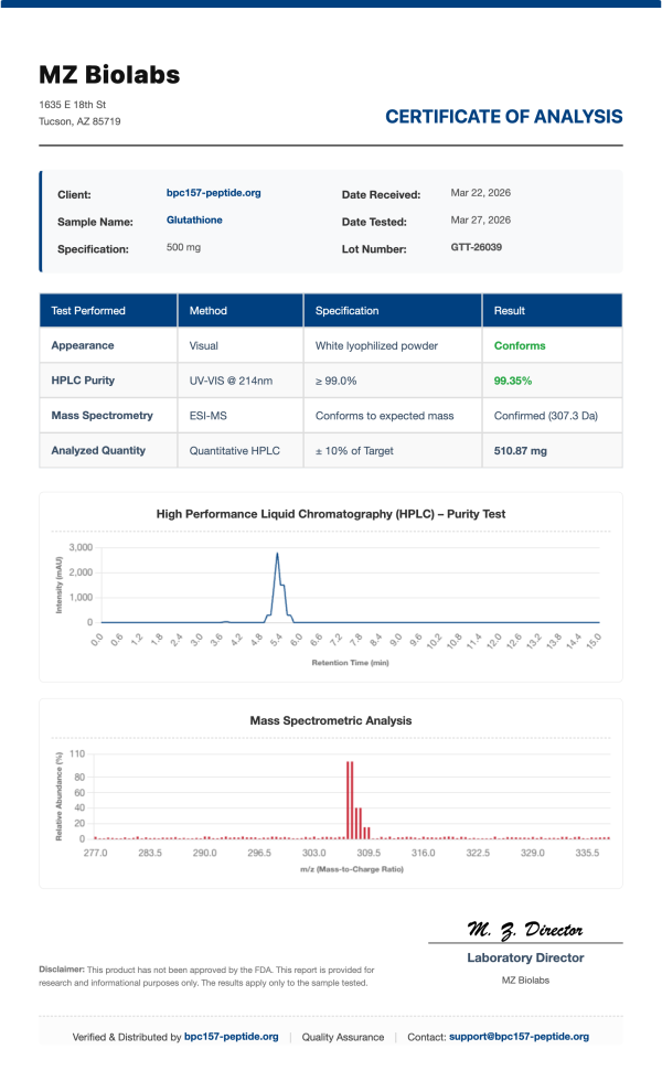 COA_Glutathione_GTT-26039 COA_Glutathione_GTT-26039