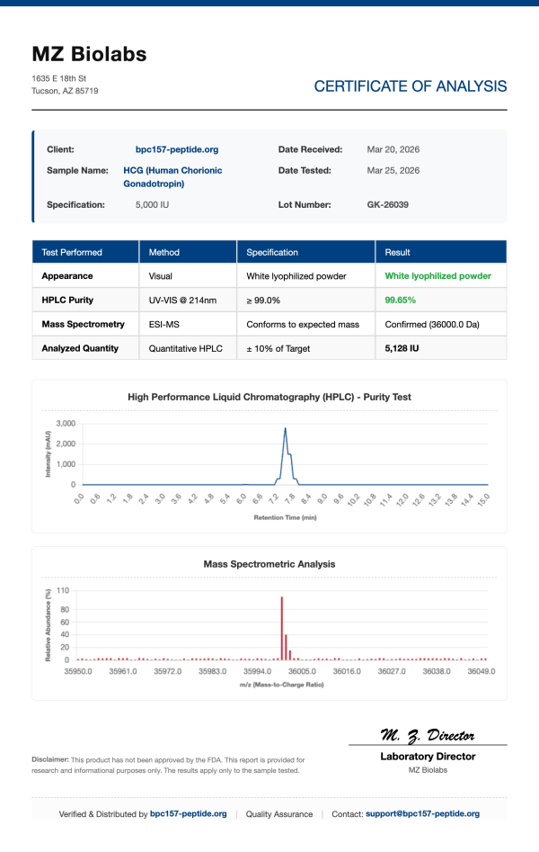 HCG(Human Chorionic Gonadotropin)| 2000IU-10000IU | >99% Purity PCT Peptide