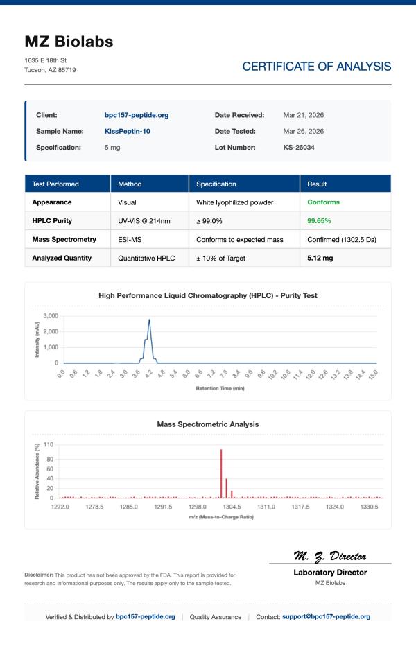 Kisspeptin-10 (HPTA Restart) | 5mg - 10mg | >99% Purity